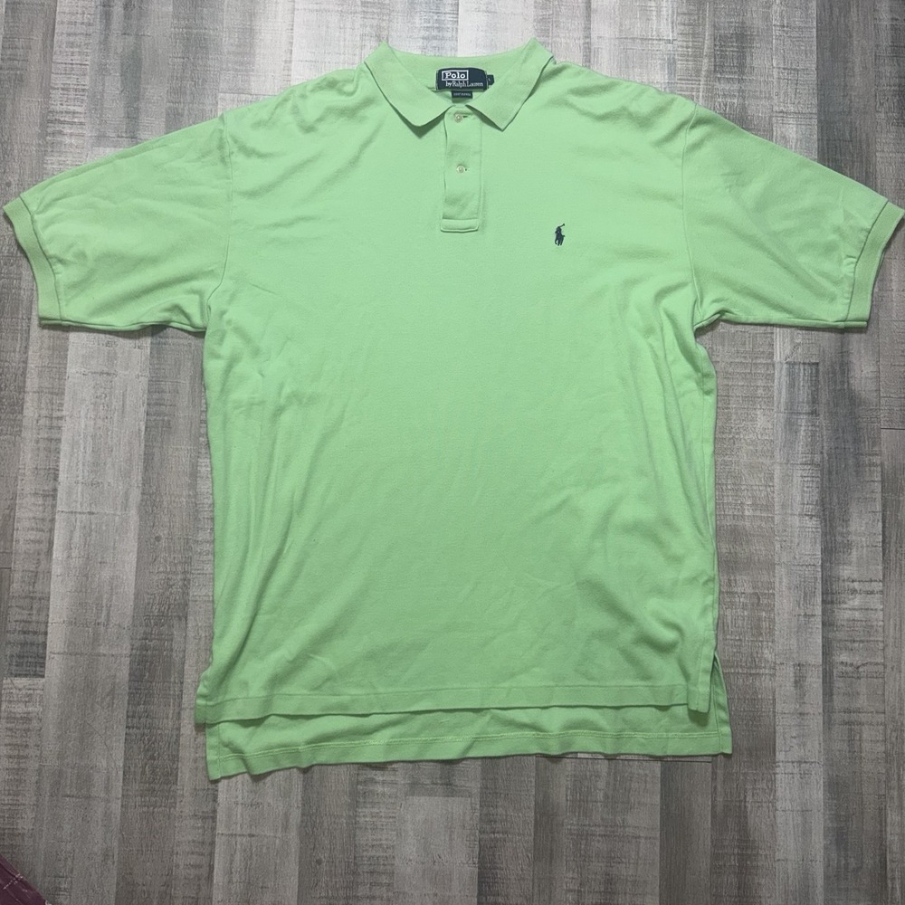 Polo Ralph Lauren Polo Shirt Mens L Green Short Sleeve Cotton Pony Logo Casual